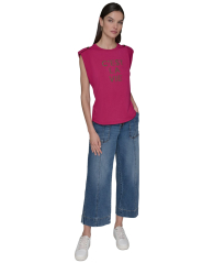 Жіноча футболка Karl Lagerfeld Paris з намистинами 1159857518 (рожевий M)