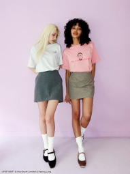 Футболка з принтом Labubu POP MART UT UNIQLO 1159857644 (Сірий S)