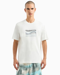 Чоловічі футболки з логотипом Armani Exchange 1159857660 (Молочний S)