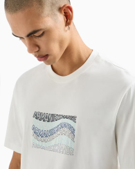 Чоловічі футболки з логотипом Armani Exchange 1159857660 (Молочний S)