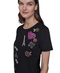 Женская футболка Karl Lagerfeld Paris с принтом 1159857998 (Черный M)