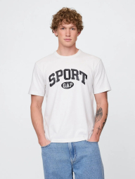 Чоловічі футболки GAP з принтом 1159858157 (Молочний L)