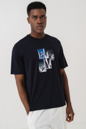 Мужская футболка Armani Exchange с принтом 1159858469 (Синий XXL)