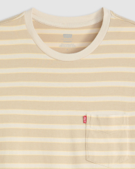Футболка мужская в полоску Levi's с нагрудным карманом 1159858512 (Бежевый M)
