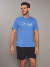 Чоловічий рашгард Calvin Klein футболка для купання із захистом від сонця UPF 40 1159858790 (Блакитний M)