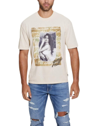 Мужская футболка Guess с принтом 1159858920 (Молочный XXL)