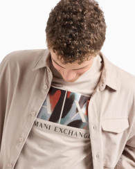 Чоловічі футболки Armani Exchange з принтом 1159859513 (Бежевий XXL)