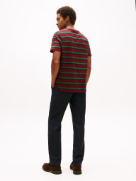 Мужская футболка Tommy Hilfiger в полоску 1159859803 (Бордовый L)