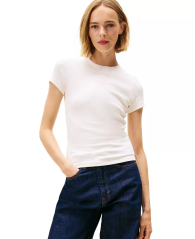 Женская футболка Tommy Hilfiger с логотипом 1159859887 (Молочный S)