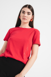 Женская футболка Armani Exchange с логотипом 1159860423 (Красный XS)