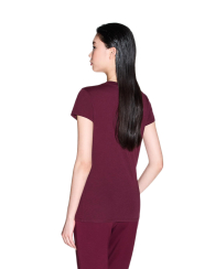 Женская футболка Armani Exchange с логотипом из пайеток 1159861212 (Бордовый XXL)
