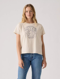 Женская футболка Levi's с принтом 1159861858 (Молочный S)