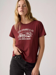 Женская футболка Levi's с принтом 1159861861 (Бордовый S)