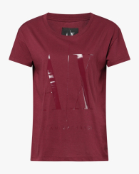 Жіноча футболка з логотипом Armani Exchange 1159862218 (Бордовий XS)