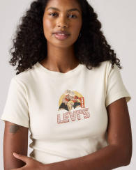 Женская футболка Levi's со стразами 1159862672 (Молочный M)