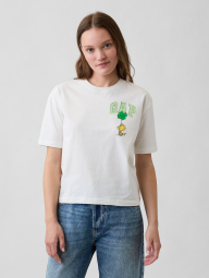 Женская футболка GAP с принтом Snoopy 1159862856 (Молочный S)
