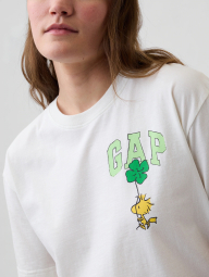 Женская футболка GAP с принтом Snoopy 1159862856 (Молочный S)