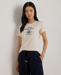 Женская футболка Ralph Lauren с вышивкой 1159862980 (Молочный S)