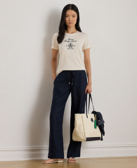 Женская футболка Ralph Lauren с вышивкой 1159862980 (Молочный S)