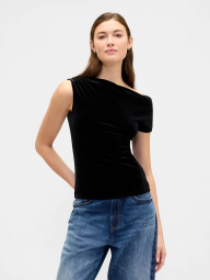 Женская асимметричная футболка GAP 1159863123 (Черный XXL)