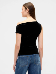 Женская асимметричная футболка GAP 1159863123 (Черный XXL)