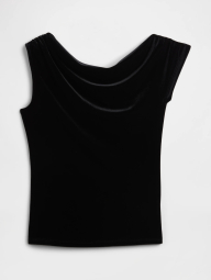 Женская асимметричная футболка GAP 1159863123 (Черный XXL)