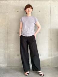 Однотонная футболка UNIQLO с короткими рукавами 1159863290 (Сиреневый M)