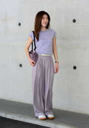 Однотонная футболка UNIQLO с короткими рукавами 1159863290 (Сиреневый M)