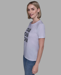 Женская футболка Karl Lagerfeld Paris со стразами 1159863996 (Белый S)