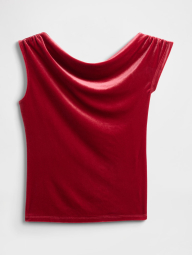 Женская асимметричная футболка GAP 1159864284 (Красный S)