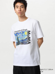 Футболка MoMA Art Vincent van Gogh UNIQLO с принтом 1159864468 (Белый M)