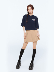 Укороченная футболка UNIQLO с принтом 1159864512 (Синий XL)
