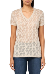Женская футболка Armani Exchange с логотипом 1159864607 (Бежевый S)
