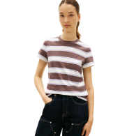 Женская футболка Tommy Hilfiger в полоску 1159864773 (Белый/Коричневый XS)