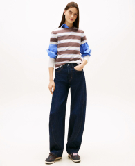 Женская футболка Tommy Hilfiger в полоску 1159864773 (Белый/Коричневый XS)