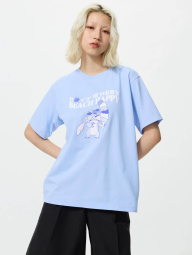 Футболка Disney UNIQLO с принтом Lilo & Stitch 1159864943 (Голубой XL)