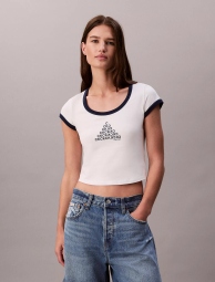 Женская футболка Calvin Klein с логотипом 1159865322 (Молочный XL)