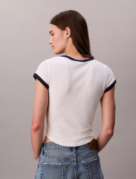 Женская футболка Calvin Klein с логотипом 1159865322 (Молочный XL)