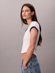 Женская футболка Calvin Klein с логотипом 1159865322 (Молочный XL)