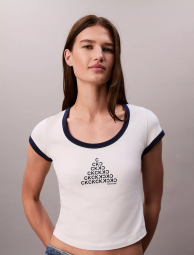 Женская футболка Calvin Klein с логотипом 1159865322 (Молочный XL)