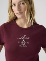 Женская футболка Levi's с принтом 1159865476 (Бордовый M)