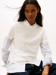 Женская футболка Tommy Hilfiger с логотипом 1159865581 (Молочный M)