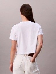 Женская укороченная футболка Calvin Klein с логотипом 1159865589 (Белый XS)