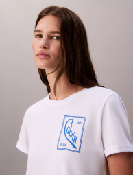 Женская укороченная футболка Calvin Klein с логотипом 1159865589 (Белый XS)