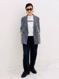 Укороченная футболка UNIQLO с принтом 1159870267 (Белый XL)