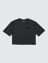 Укороченная лёгкая футболка UNIQLO 1159874175 (Черный XS)