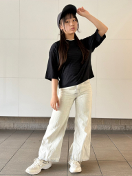 Укороченная лёгкая футболка UNIQLO 1159874175 (Черный XS)
