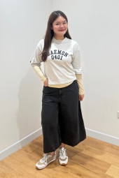 Укорочена футболка UNIQLO з принтом 1159902182 (Сірий XL)