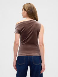Жіноча асиметрична футболка GAP 1159932403 (Коричневий S)
