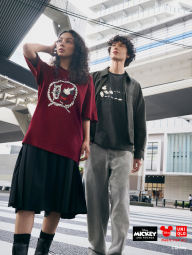 Футболка UNIQLO с принтом Mickey Mouse 1159981838 (Бордовый S)